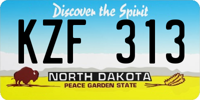 ND license plate KZF313