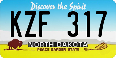 ND license plate KZF317