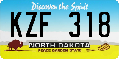 ND license plate KZF318