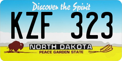ND license plate KZF323