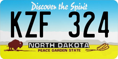 ND license plate KZF324