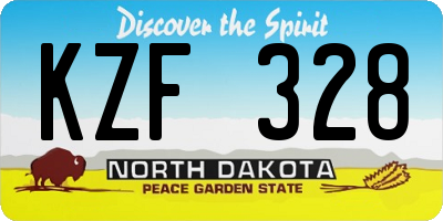 ND license plate KZF328