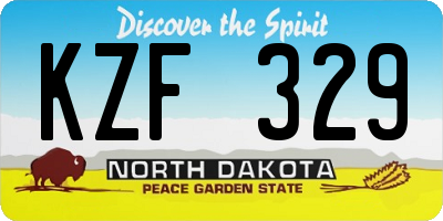 ND license plate KZF329