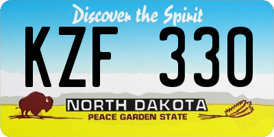 ND license plate KZF330