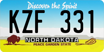 ND license plate KZF331
