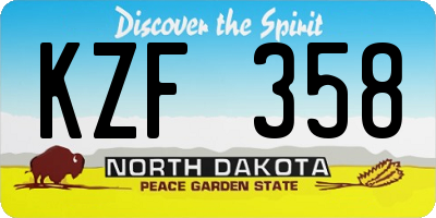 ND license plate KZF358