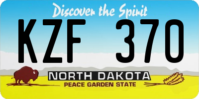 ND license plate KZF370