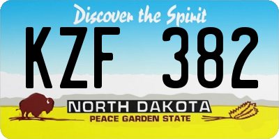 ND license plate KZF382