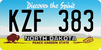 ND license plate KZF383