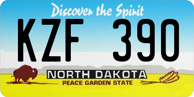 ND license plate KZF390
