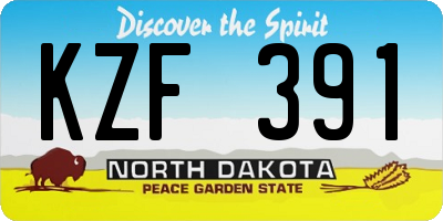 ND license plate KZF391