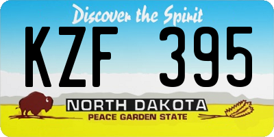 ND license plate KZF395
