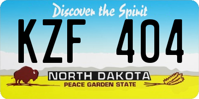 ND license plate KZF404