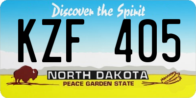ND license plate KZF405