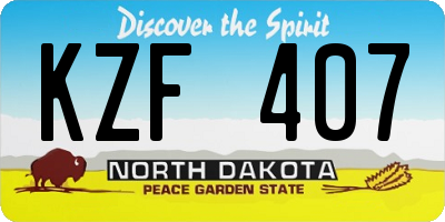 ND license plate KZF407