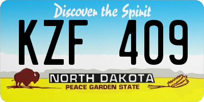 ND license plate KZF409