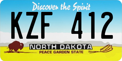 ND license plate KZF412