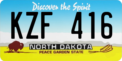 ND license plate KZF416