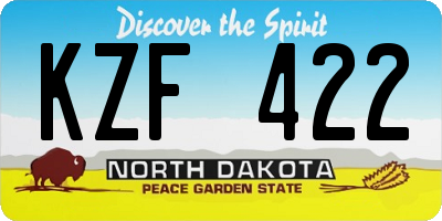 ND license plate KZF422