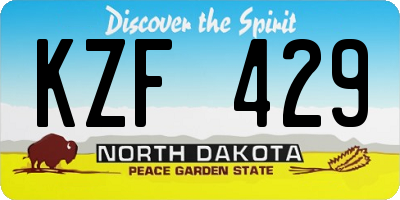 ND license plate KZF429