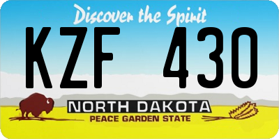ND license plate KZF430