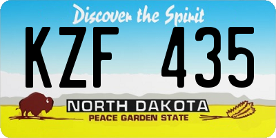 ND license plate KZF435