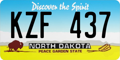 ND license plate KZF437