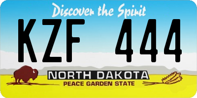 ND license plate KZF444