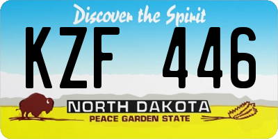 ND license plate KZF446