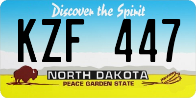 ND license plate KZF447