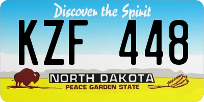 ND license plate KZF448