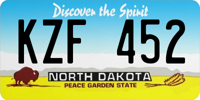 ND license plate KZF452