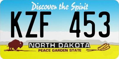 ND license plate KZF453