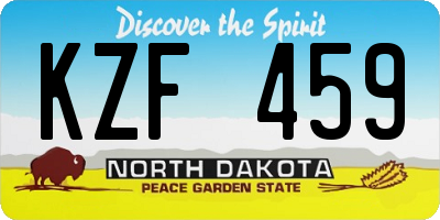 ND license plate KZF459