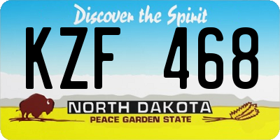 ND license plate KZF468