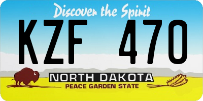 ND license plate KZF470