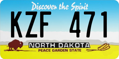 ND license plate KZF471