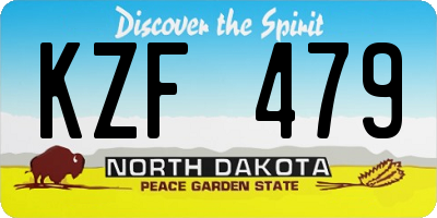 ND license plate KZF479