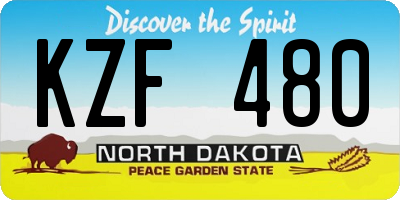 ND license plate KZF480