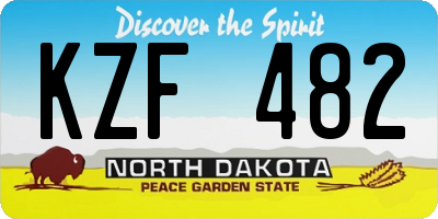 ND license plate KZF482