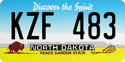 ND license plate KZF483