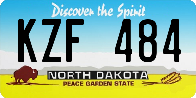 ND license plate KZF484