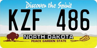 ND license plate KZF486