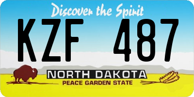 ND license plate KZF487