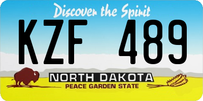 ND license plate KZF489