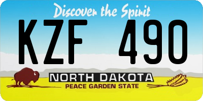 ND license plate KZF490