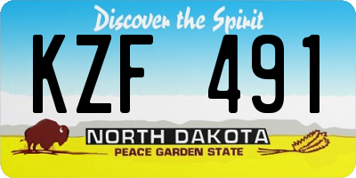 ND license plate KZF491