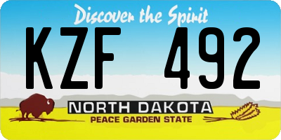 ND license plate KZF492