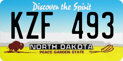ND license plate KZF493