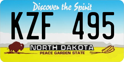 ND license plate KZF495